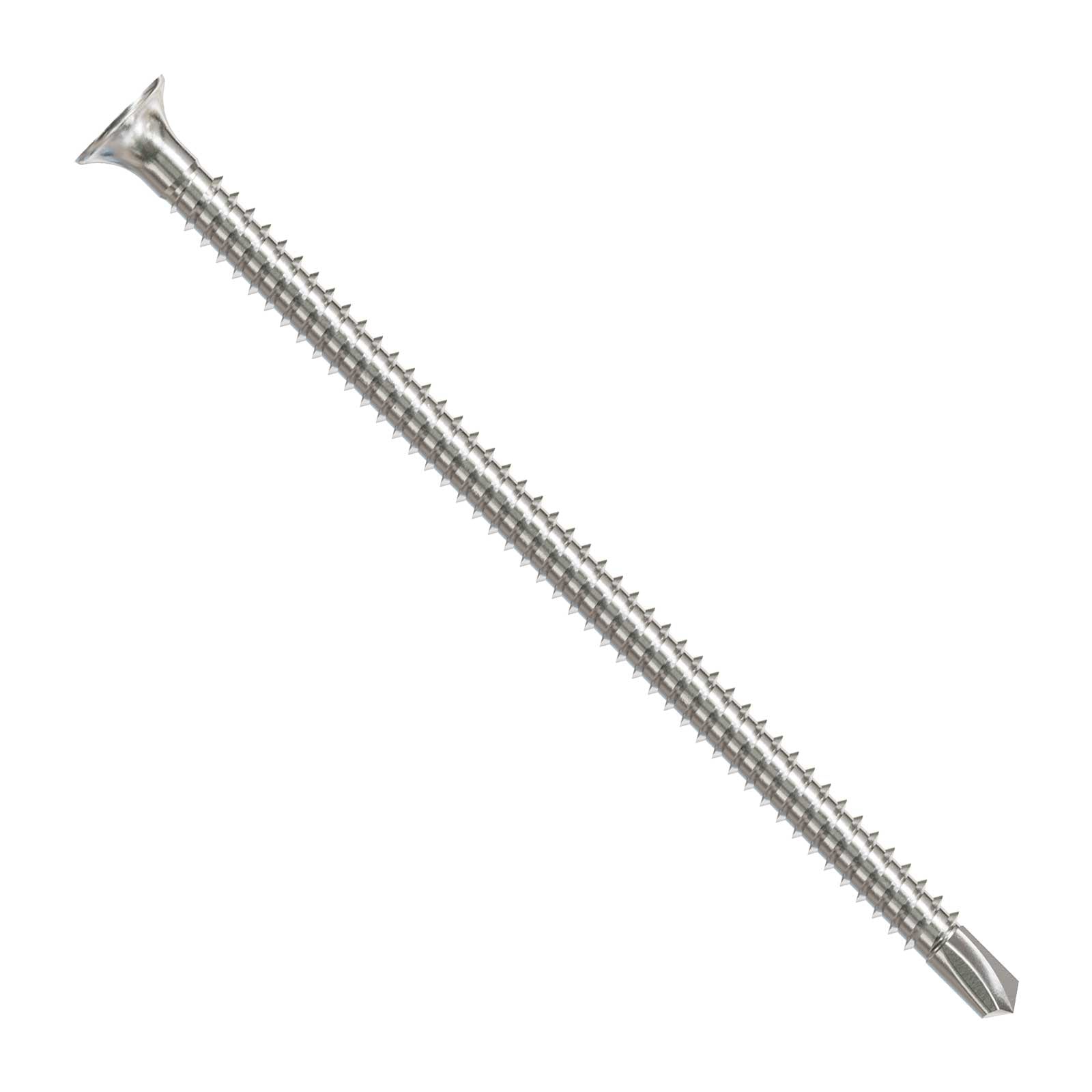 #10 x 3-1/2" Square Drive Self-Drilling Bugle-Head Screw - 410 Stainless Steel