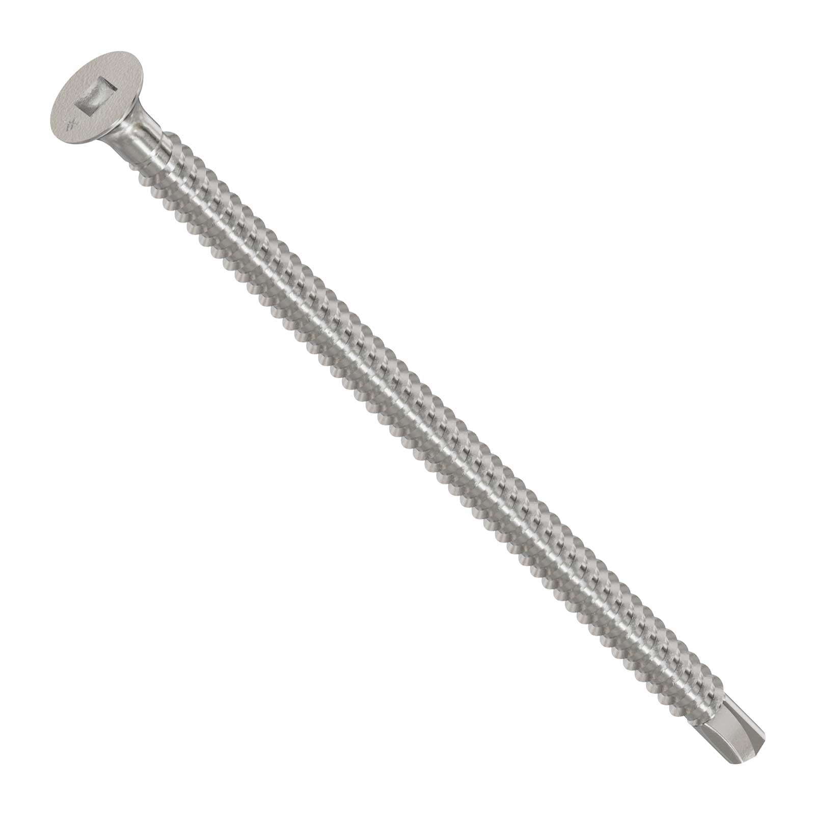 #10 x 3-1/2" Square Drive Self-Drilling Bugle-Head Screw - 410 Stainless Steel