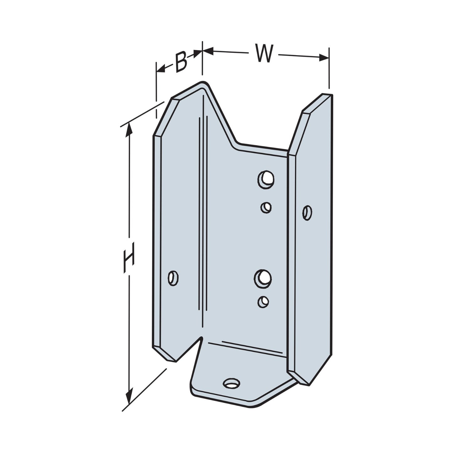 Simpson Strong-Tie FB fence bracket illustration specifications