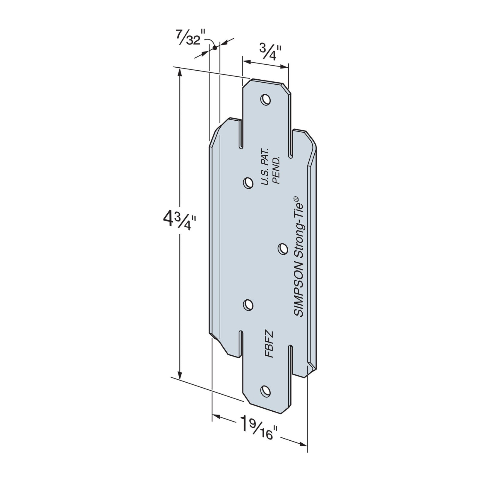 Simpson Strong-Tie FBFZ Fence bracket specifications illustration