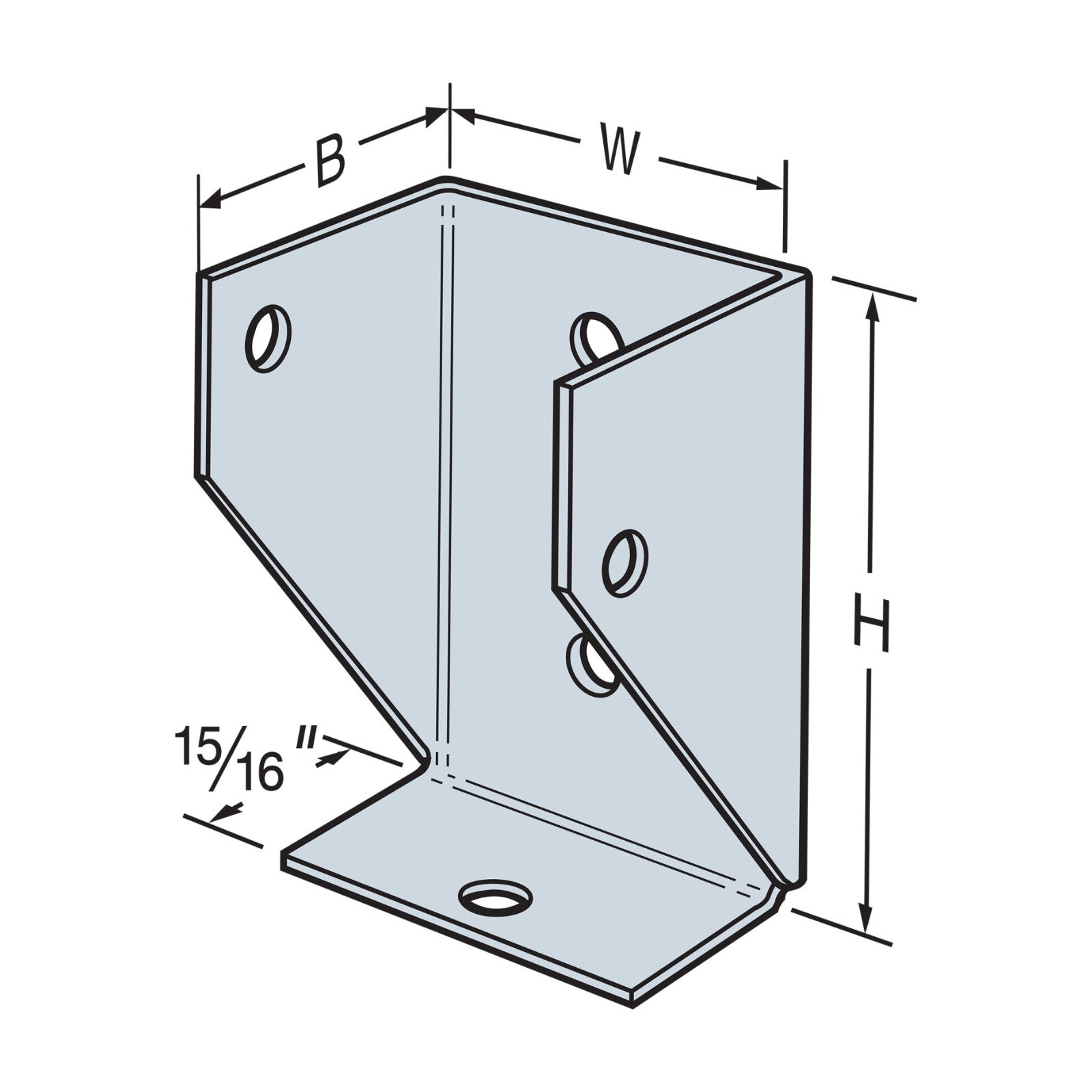 Simpson Strong-Tie FBR24Z Fence rail bracket specification illustration