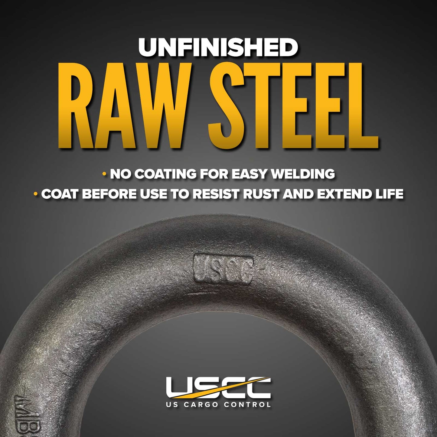 1/2" Weldable D-Ring with Mounting Clip - 12,000 lbs. BS | 10-Pack