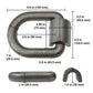 Long 1" Weldable D-Ring with Mounting Clip - 47,000 lbs. BS