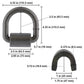 5/8" Weldable D-Ring with Mounting Clip - 18,000 lbs. BS