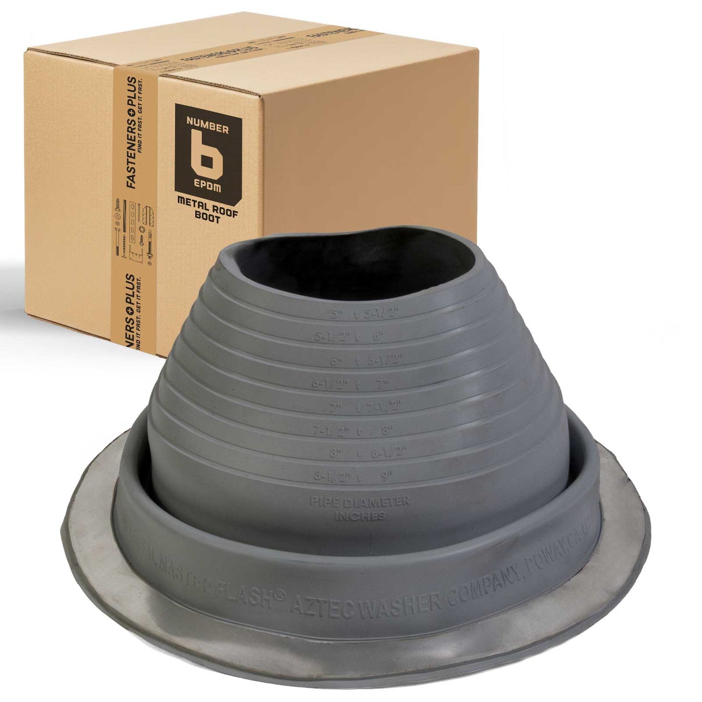 #6 Roofjack Round EPDM Pipe Flashing Boot for Metal Roof, Dark Gray