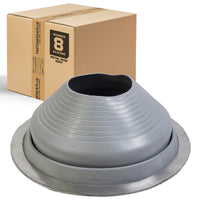 #8 Roofjack Round Silicone Pipe Flashing Boot for Metal Roof, Gray