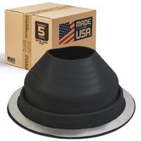 #5 Roofjack Round EPDM Pipe Flashing Boot for Metal Roof, Black