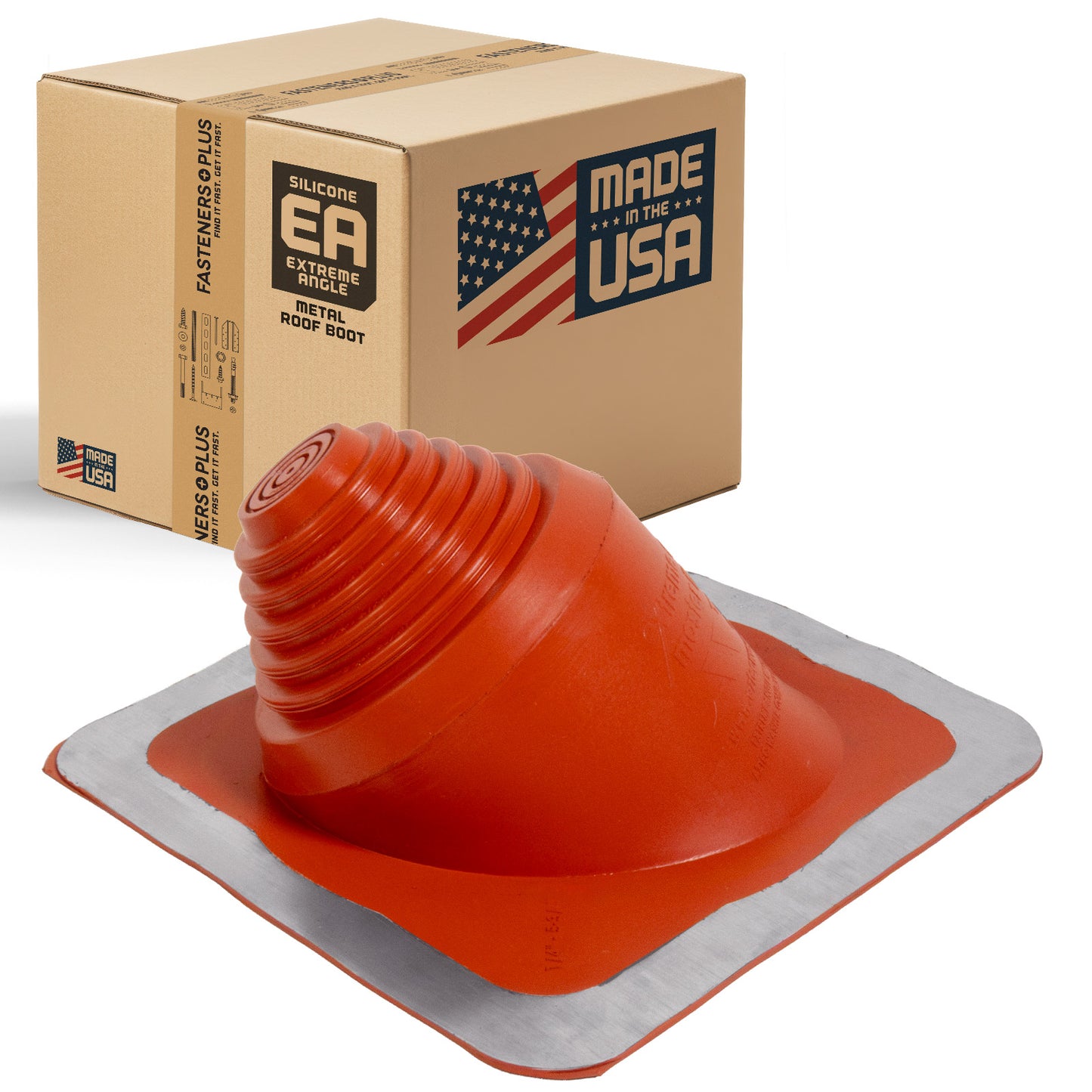 Roofjack Extreme Angle Silicone Pipe Flashing Boot for Metal Roof, Red