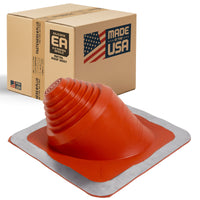 Roofjack Extreme Angle Silicone Pipe Flashing Boot for Metal Roof, Red