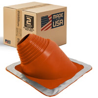 #2 Roofjack Extreme Angle Silicone Pipe Flashing Boot for Metal Roof, Red