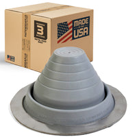 #3 Roofjack Round Silicone Pipe Flashing Boot for Metal Roof, Gray