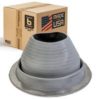 #6 Roofjack Round Silicone Pipe Flashing Boot for Metal Roof, Gray
