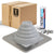 #1 Square EPDM Metal Roof Pipe Boot w/Install Kit, Gray