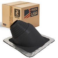 #2 Roofjack Extreme Angle EPDM Pipe Flashing Boot for Metal Roof, Black