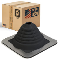 #2 Roofjack Square EPDM Pipe Flashing Boot for Metal Roof, Black