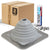 #2 Square EPDM Metal Roof Pipe Boot w/Install Kit, Gray