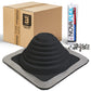#3 Square EPDM Metal Roof Pipe Boot w/Install Kit, Black