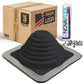 #3 Square EPDM Metal Roof Pipe Boot w/Install Kit, Black