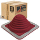 #3 Roofjack Square EPDM Pipe Flashing Boot for Metal Roof, Bright Red