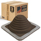 #3 Roofjack Square EPDM Pipe Flashing Boot for Metal Roof, Brown
