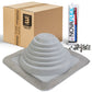 #3 Square EPDM Metal Roof Pipe Boot w/Install Kit, Gray