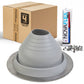 #4 Round EPDM Metal Roof Pipe Boot w/Install Kit, Gray