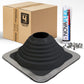 #4 Square EPDM Metal Roof Pipe Boot w/Install Kit, Black