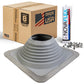 #8 Square EPDM Metal Roof Pipe Boot w/Install Kit, Gray