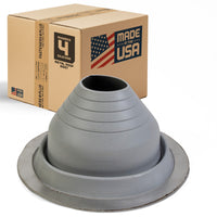 #4 Roofjack Round Silicone Pipe Flashing Boot for Metal Roof, Gray