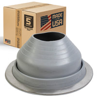 #5 Roofjack Round Silicone Pipe Flashing Boot for Metal Roof, Gray