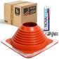 #6 Square Hi-Temp Silicone Metal Roof Boot w/Install Kit, Red