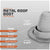 Metal roof boot with specifications on a gray background