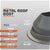 Metal roof boot with specifications on a gray background