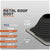 Metal roof boot with specifications on a gray background