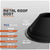 Metal roof boot with specifications on a gray background