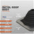 Metal roof boot specifications with a close-up of the product on a gray background