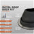 Metal roof boot kit with specifications on a gray background