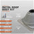 Metal roof boot kit with specifications on a gray background
