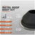 Metal roof boot kit with specifications on a gray background
