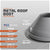 Metal roof boot with specifications on a gray background