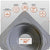 A gray roof bots shown on a light gray background with feature callouts and icons. The panel has a circular cutout center and a white label reading 'Max Cutout Size 14