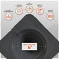 Black roof boot with features listed on a white background