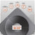 Gray flexible aluminum base with circular cutout and feature icons on a white background