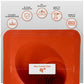 Red metal roof boot with flexible aluminum base with product features on a white background