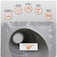 metal roof boot with features listed above with flexible aluminum base and a max cutout size label.