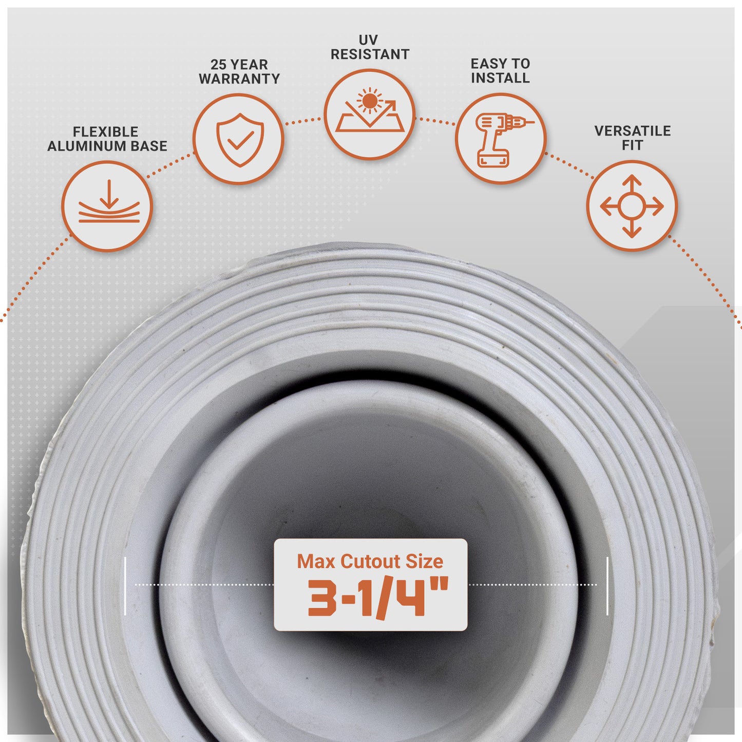 #1 Roofjack Round EPDM Pipe Flashing Boot for Metal Roof, White