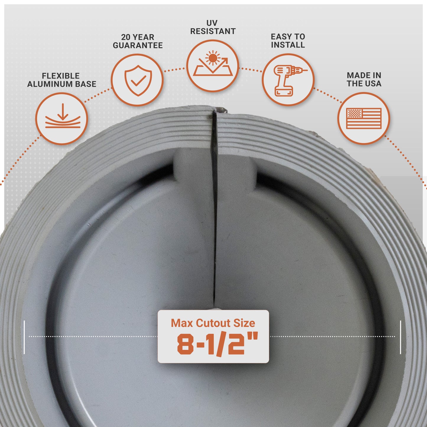 #2 Roofjack Round Retrofit EPDM Pipe Flashing Boot for Metal Roof, Gray