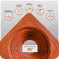 #8 Roofjack Square Silicone Pipe Flashing Boot for Metal Roof, Red