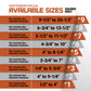 Square Boot Available Sizes