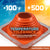 #5 Square Hi-Temp Silicone Metal Roof Boot w/Install Kit, Red